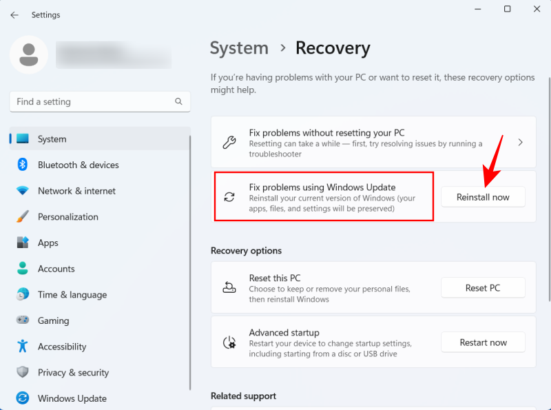 Cómo reinstalar rápidamente Windows 11 usando Windows Update